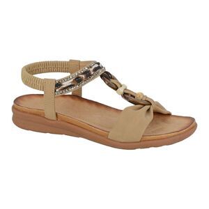 Cipriata Womens/Ladies Jewelled Elastic Slingback Sandals / Beige
